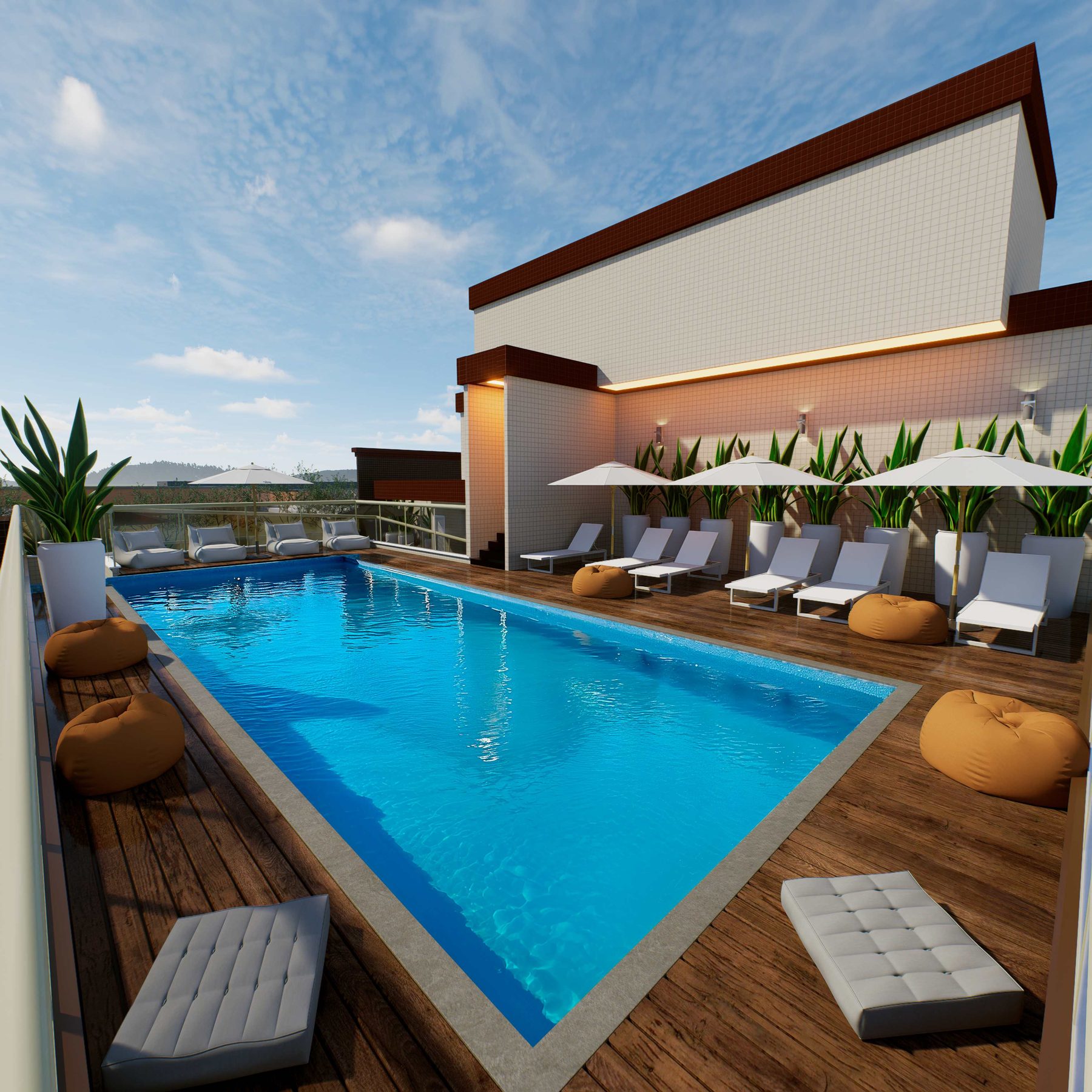 Piscina adulto na cobertura