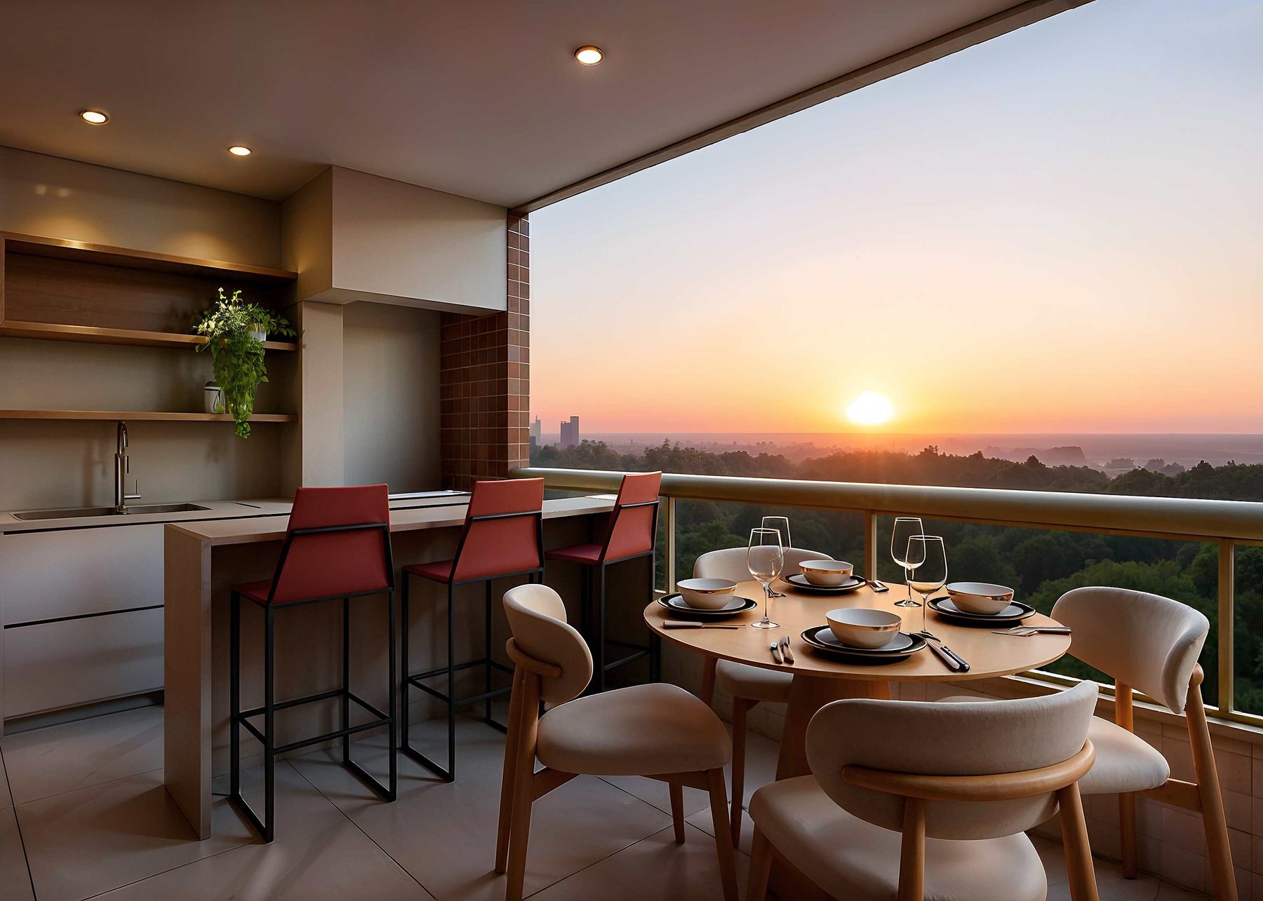 Sacada gourmet com vista